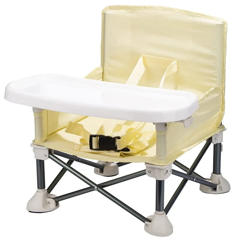Chaise haute bébé portative jaune