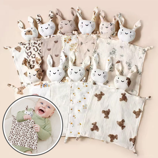 Choix de modèles de doudou plat en mousseline.