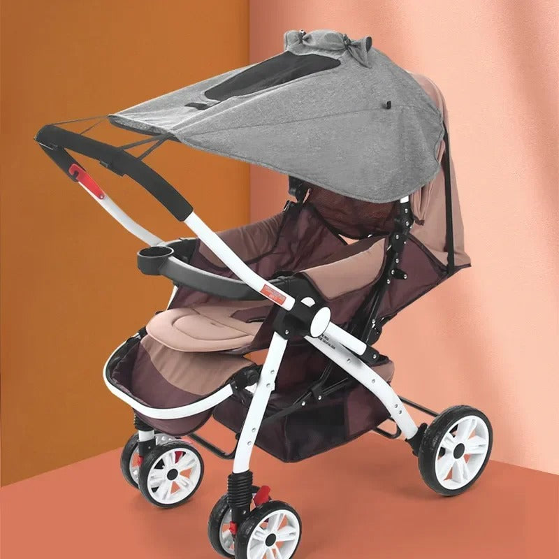 Poussette avec pare-soleil universel gris