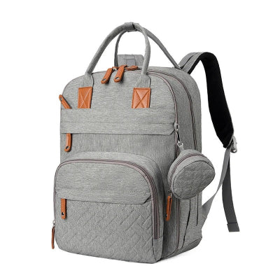 Sac à dos à langer gris pâle haut de gamme