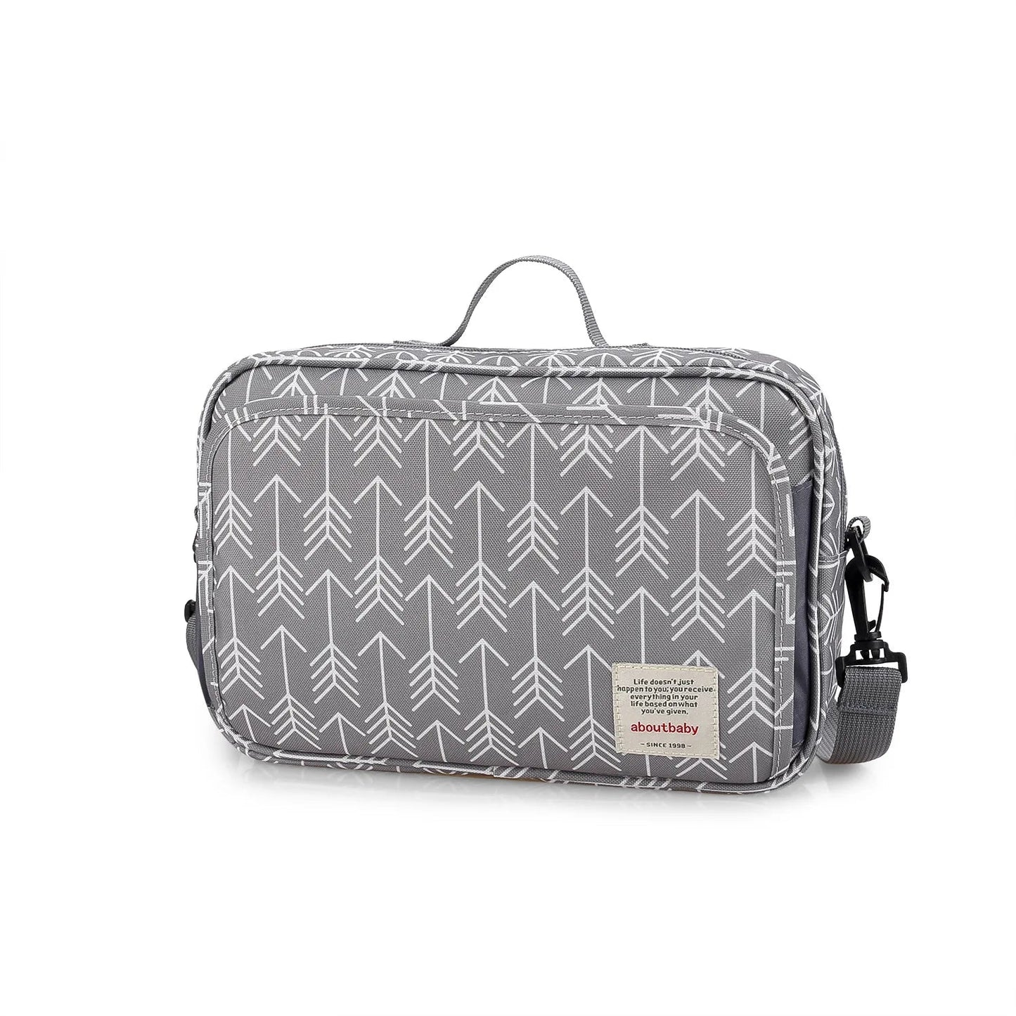 Sac a langer gris motif fléché