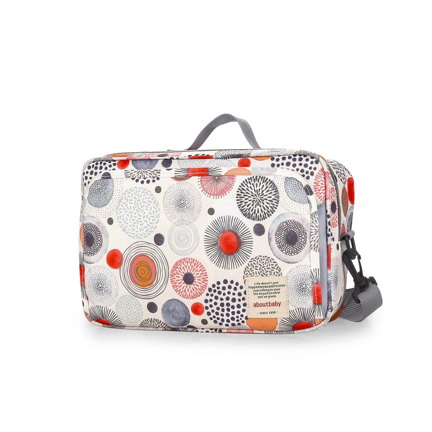 Sac a langer gris motif fleural
