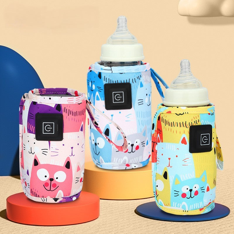Trois chauffes biberons portables chat