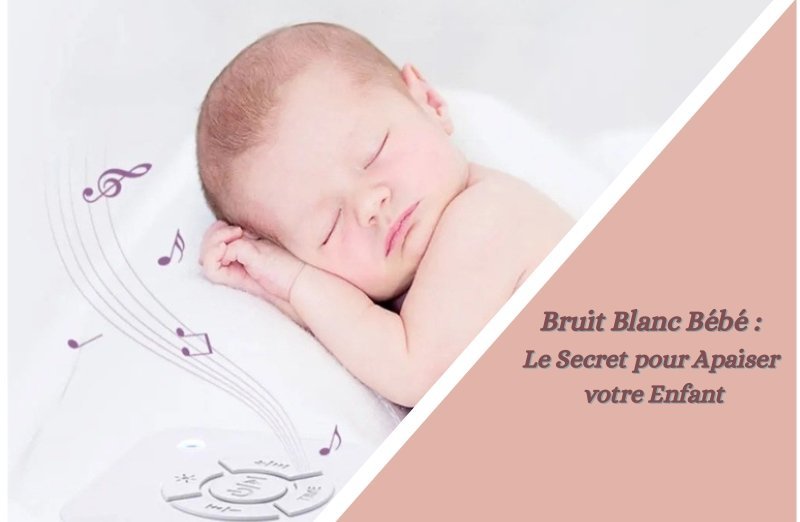 Bébé endormi paisiblement avec son appareil Bruit Blanc pour bébé.
