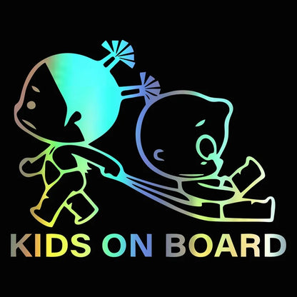 Autocollant bébé à bord multicolore.