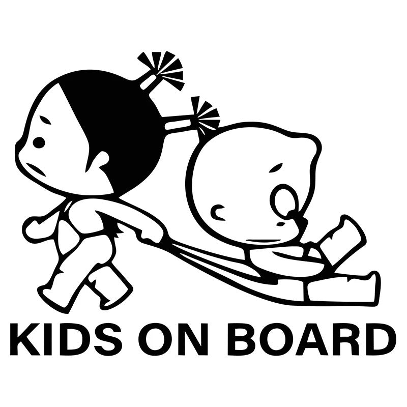 Autocollant bébé à bord noir.