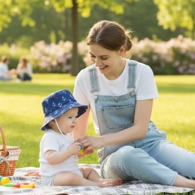 Bob bebe protecteur pour sorties au parc avec maman.