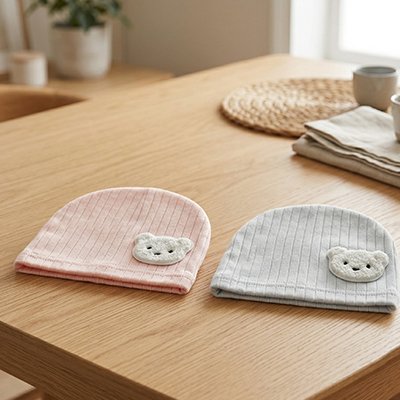Bonnet bébé en coton doux pour nouveau-né.