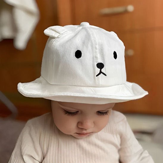 Chapeau bébé ourson couleur blanc