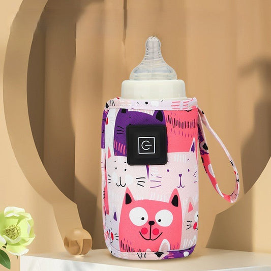 Chauffe biberon portable motifs chats roses