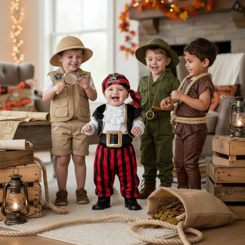 Déguisement bebe pirate des mers pour fête d'aventuriers.