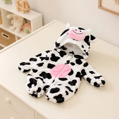 Deguisement vache​ pyjamas barboteuse pour temps froids.