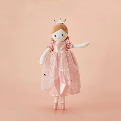 Doudou bébé fille poupée reine rose