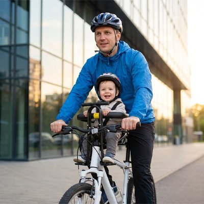 Enfant dans Porte bebe velo à installation rapide