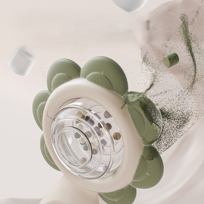 Hochet fleur de dentition avec pétales en silicone.