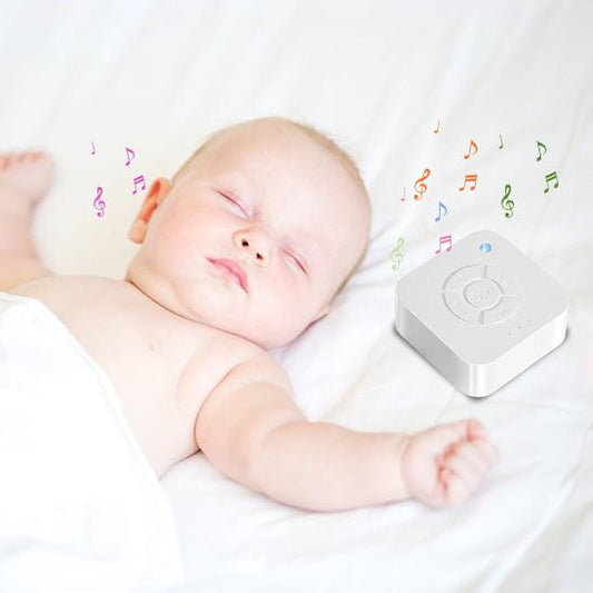 Machine bruit blanc bébé déposée prêt de bébé endormi.