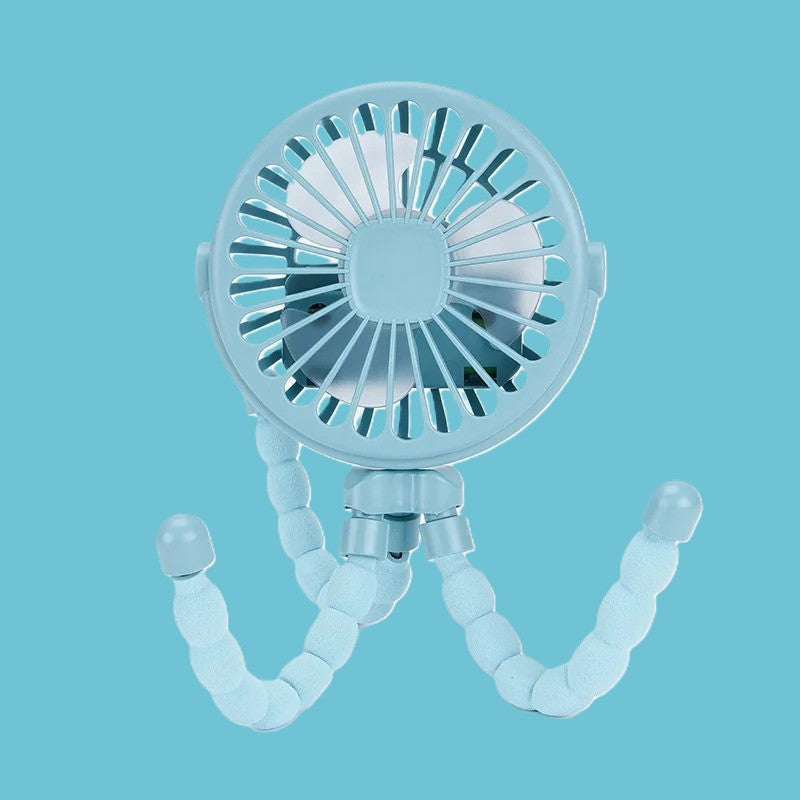 Mini ventilateur pieuvre bleu
