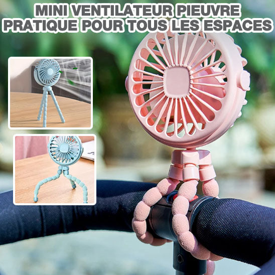 Mini ventilateur pieuvre rose