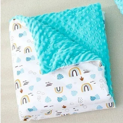 Couverture nid d'ange réversible turquoise