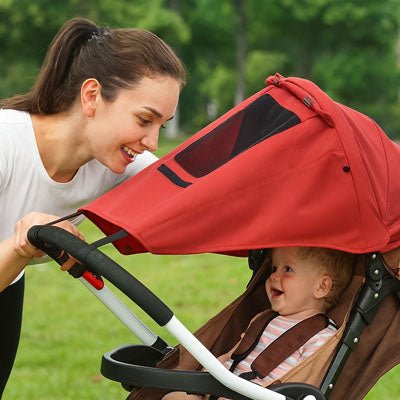 Par soleil pour poussette rouge
