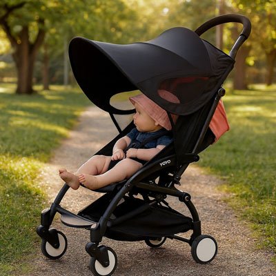 Par soleil pour poussette​ qui protège bébé des rayons UV.