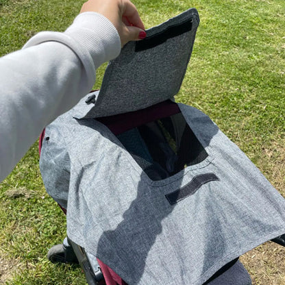 Pare-soleil pour poussette avec fenêtre