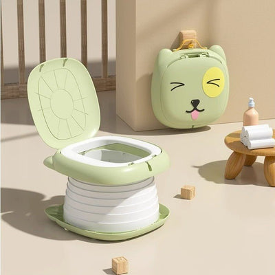Petit pot bebe pliant design chat.