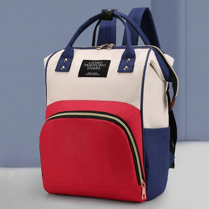 Sac a langer bebe bleu, blanc, rouge