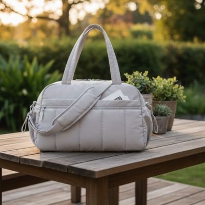Sac à langer de voyage en nylon imperméable.
