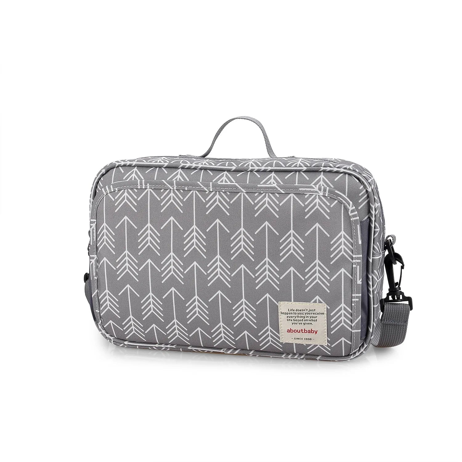 Sac a langer gris motif fléché