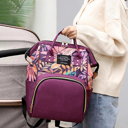 Sac a langer violet élégant multipoches 