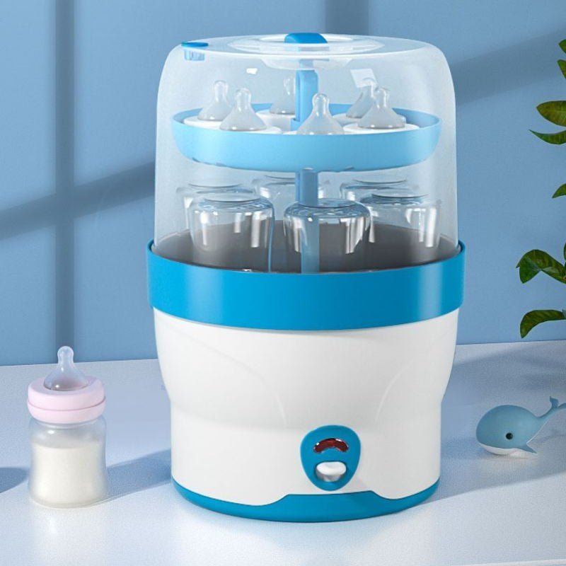 Sterilisateur biberon automatique blanc et bleu