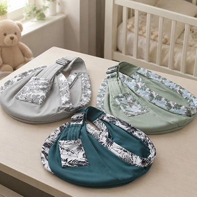 Trois écharpes de portage en coton pour le portage bébé.
