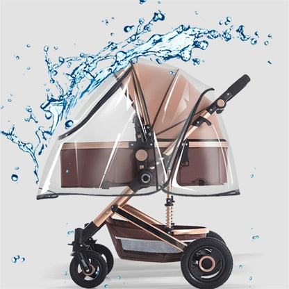Vague de gouttelettes sur protection pluie poussette