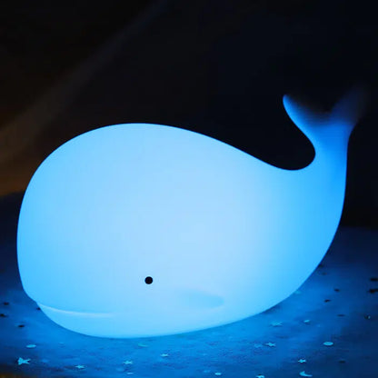 Veilleuse baleine lumineuse bleue